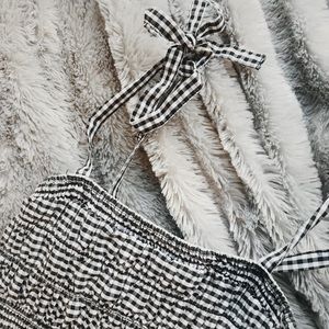 Gingham Black and White Dress